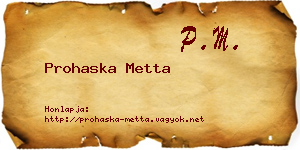 Prohaska Metta névjegykártya